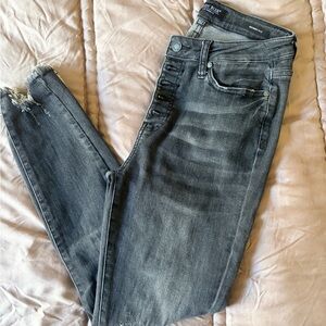 Judy Blue Distressed Charcoal Skinny Jeans